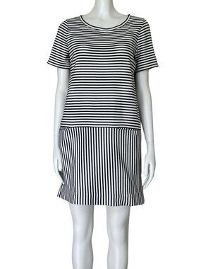 Madewell 100% Cotton Dockside Stripes T Shirt Shift Dress. Medium. Preppy Navy